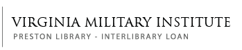 Virginia Military Institute Interlibary Loan Main Menu 